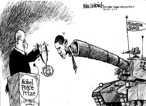 nobel peace prize obama cartoon